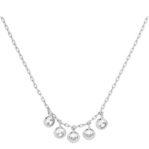 1 LEFT!! WHITE GOLD DIPPED RHINESTONE DROP NECKLACE